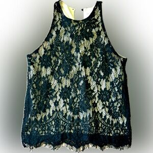 Black lace sleeveless top